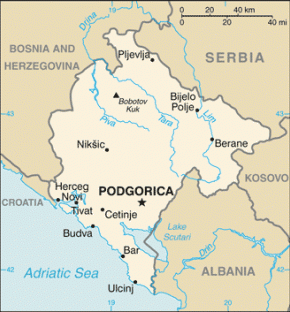 Černá Hora map