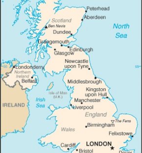 Velká Británie map