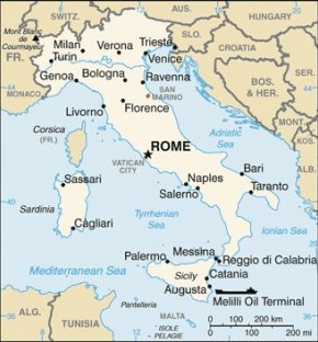 Itálie map