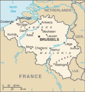 Belgie map