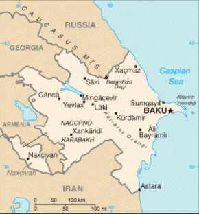 Ázerbájdžán map