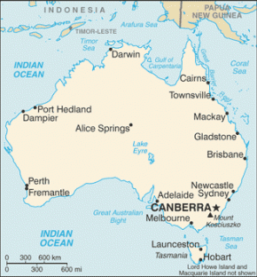 Austrálie map