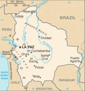 Bolívie map
