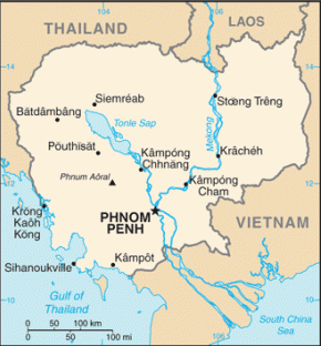 Kambodža map