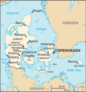 Dánsko map