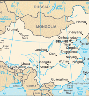 Čína map