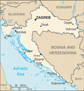 Chorvatsko map