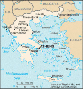 Řecko map