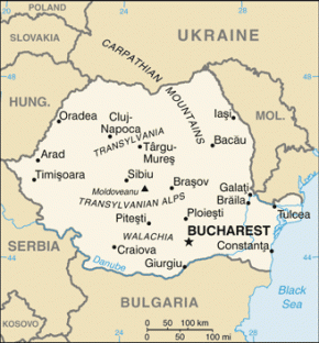 Rumunsko map