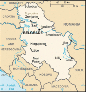 Srbsko map