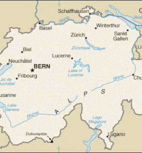 Švýcarsko map