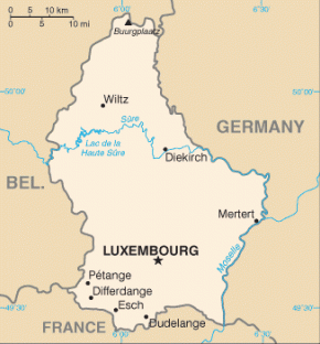 Lucembursko map