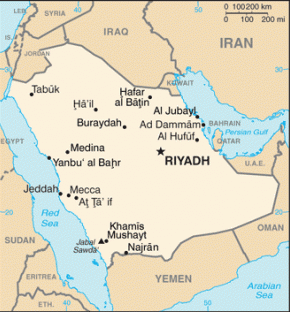 Saúdská Arábie map