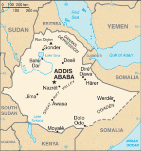 Etiopie map