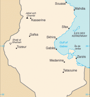 Tunisko map