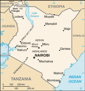 Keňa map