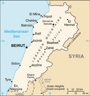 Libanon map