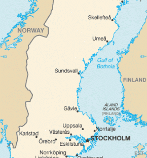 Švédsko map